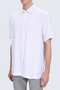 White Comfort Fit Button down Collar 100% Cotton Short Sleeve Shirt - 4