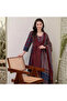 Maroon Rayon Kurta and Pant with Dupatta Set - ALV2116 | Maroon-Size:2XL-44-Inches - 3