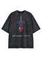 Unisex Oversize Spider Hanging from the Web Printed Washable T-Shirt - 2