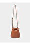 Brown Textured Bucket Crossbody Bag - 3