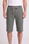 Men's Khaki Striped Combed Cotton Modal Capri - 2