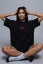 Women's Oversize T-Shirt Shakespeare Printed Black – Crew Neck, Comfortable Fit, 100% Cotton - 2