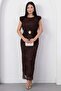Oval collar buckle glitter dress grs4113 - 5