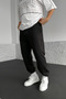 Men's Winter Fleece-Lined Comfortable Cut Sweatpants with Elastic Cuffs