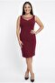 Women's Tulle Detailed Lined Plus Size Crepe Dress