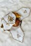 Set of 2 Gold and White Rose Embroidered Bread Covers - 3