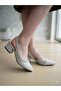 Stone Striped Short Heeled Open Back Casual Women's Classic Stylish Shoes 3 cm - 3
