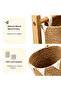 FFD 3-Tier Wooden Storage Rack with Handwoven Jute Baskets - Freestanding Organizer for Kitchen, Bathroom & Living Room - 3