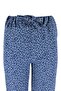 Girl's Blue Color Patterned Comfortable Cut Wide Leg Pleated Trousers - 4