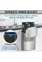 Hanging Kitchen Stainless-Steel Small Trash Can with Lid, 2 in 1 Kitchen Compost Bin for Counter Top - 5