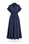 Navy Blue Stone Detailed Striped Dress 4904