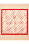 Women's Polka Dot 50X50 cm Satin Scarf, Red Silky Textured Square Neck Hair and Bag Accessory - 5