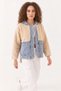 Women's Hooded Denim Detailed Plush Beige Jacket - 3