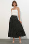Women's Polka Dot Black Skirt - 5