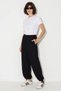 Women's Sandy Shalwar Black Trousers with Adjustable Legs and Waist Tie - 5