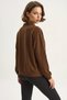 Women's Stand Collar Half Zipper Pocket Detailed Oversize Modal Bitter Brown Sweatshirt - 6