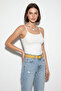 Women's Thin Strap Basic Athlete Top White - 2