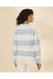 Women Blue Striped Knit Pullover - 3