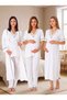 New Season Ecru Piping Detailed Buttoned Design Short Sleeve 100% Cotton Maternity Maternity Dressing Gown Nightgown Pajama Set - 2