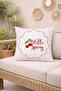 Hello Spring Cherry Pink Checkered Decorative Throw Pillow Cover Spring Decor 43X43 cm
