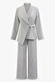 Double-Breasted Closure Blazer Jacket Trousers Woven Bottom - Top Set - 3