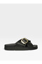 1360 Daily Buckle Poly Sole Comfortable Genuine Leather Slippers - 3