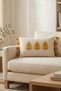 Buldan Handmade Tree Motif Embossed Punch Embroidered Tasseled Cotton Hidden Zipper Rectangular Throw Pillow Cover 35X55 cm - 4