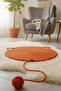 Pet Handmade Cat Scratching Mat with Toys, 100% Cotton Rope, Orange - 7