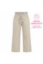 Plus Size Belted High Waist Tube Leg Cotton Women's Trousers - 2