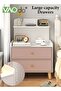 Nightstand with 2 Drawers, Modern Bedside Table with Open Wood Shelf, Minimalist Side Table, End Table Easy to Assembly for Bedroom Living Room Small Space White - 7