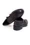 Antique Black Color Laceless Genuine Leather Men's Shoes - 2