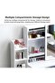 Bedroom Dressing Table Set - with Mirror and Soft Stool, Vanity Table with Drawers and Partitions, Large Storage Space Home Makeup Table (White -100*40*145CM) - 5