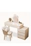 Vanity Desk, Makeup Dressing Table Vanity Bench with Locker, Multifunctional Dresser Makeup Storage Cabinet with Drawers for Women and Girls, White 100cm - 6