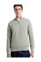 Men Long Sleeve Half Zip Knit Jumper