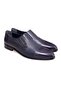Dark Blue Color Laceless Genuine Leather Leather Sole Men's Shoes