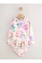 Pink Floral Pattern Sun Protective Swimsuit