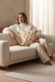 Bohemian Ethnic Geometric Patterned Embossed Punch Embroidered Tassel Cushion Cover 42X42 cm - 7