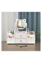 Multifunctional Large Capacity Cosmetic Storage Box with Mirror and Drawer Suitable for Bathroom Bedroom Dressing Table - 6