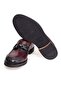 Burgundy Color Laceless Genuine Leather Men's Shoes - 3