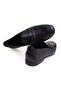 Black Color Laceless Genuine Leather Leather Sole Men's Shoes - 2