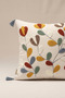 Colorful Bohemian Branch and Leaf Patterned Punch Embroidered Tasseled Cotton Throw Pillow Cover 42X42 cm - 2