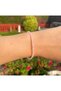 Pink Quartz 2 mm Fine Natural Stone Bracelet - Stainless Steel Apparatus - 2