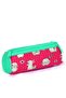 Neon Coral Water Green Alpaca Patterned Three Compartment Pencil Bag 22308 - 3
