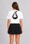 Linol Print Pear Design T-Shirt - White - 4