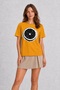 Halftone Grapefruit Print T-Shirt - Yellow - 3