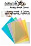 Ready-Made Book Cover Transparent Frosted Colorful 10 Pieces 1 Pack Velcro Adjustable Self-Adhesive Cover