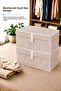 2 Pieces Large Size Clothing Organizer Bag 50X40X30 cm Foldable Clothes Storage Box Organizer