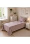 Single Non-Elastic Sheet Set 100% Cotton 160X240 cm Pillowcase Included Purple - 2