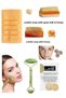 Set of 6 Pumpkin Fiber Goat Milk & Honey Soap Towel Facial Massage Tool Fiber Facial Scrub Skin Rushur Stone