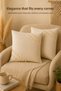 Set of 4 Natural Linen Tassel Throw Pillow Covers Bohemian Rustic Vintage Living Room Decor Decorative 4-Piece Throw Pillow Covers - 7